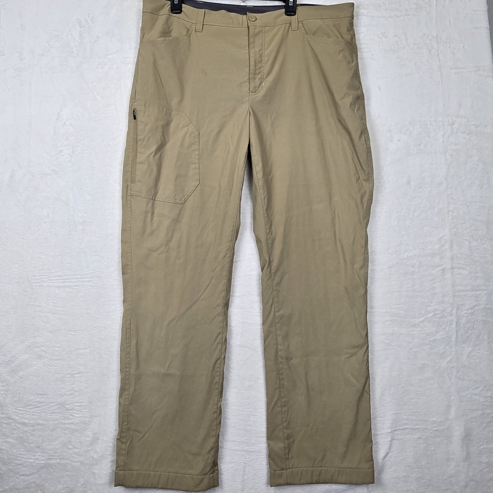 Eddie Baur Mens Fleece Lined Tech‎ Pant Size 40 × 32 Beige Winter Outdoor Hiking